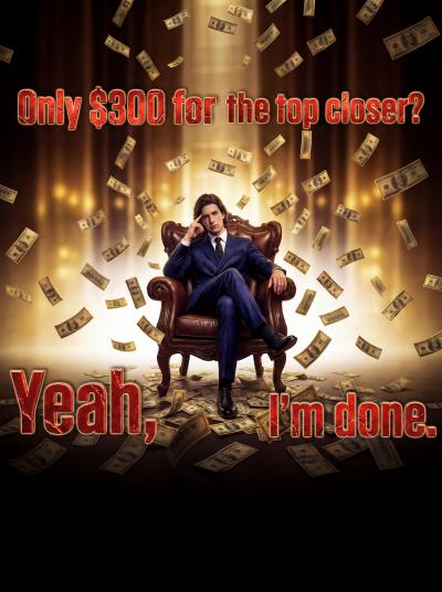 Only $300 for the top closer Yeah, I'm done